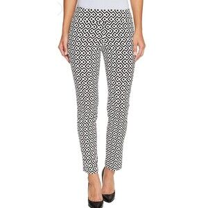 Krazy Larry Ankle Pants Women Pull-On Geometric Stretch Resort Golf Travel 6